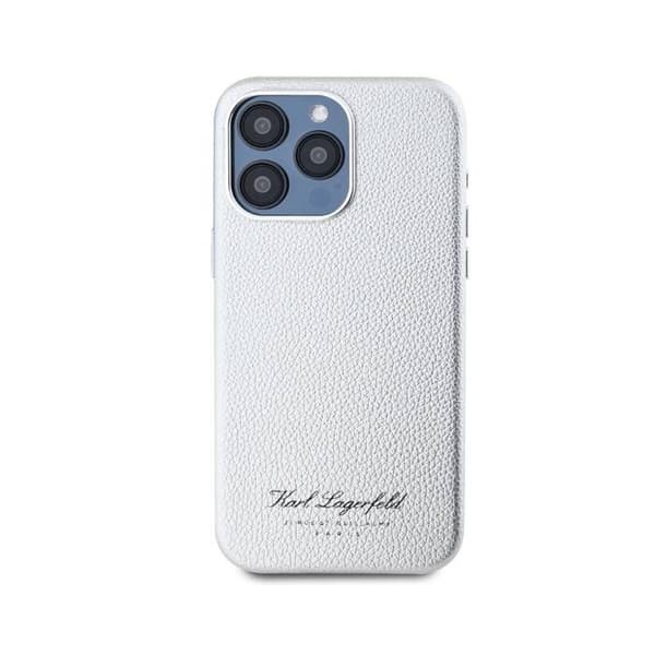 Coque för iPhone 15 Pro Max Hotel RSG Texturerad Grainé Elegant Karl Lagerfeld Silver