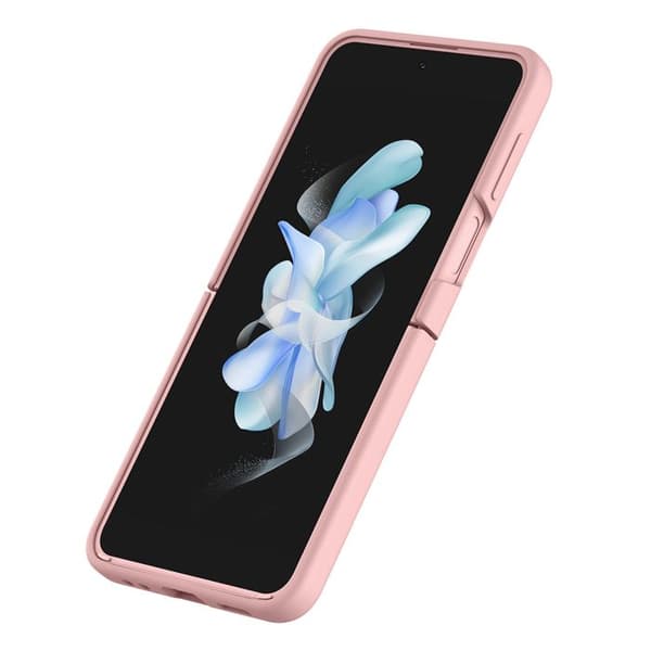 Silkig silikonfodral för Galaxy Z Flip4 5G med hållring Nillkin rosa