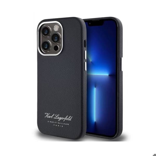 Coque för iPhone 14 Pro Max Hotel RSG Texturerad Grained Elegant Karl Lagerfeld Svart