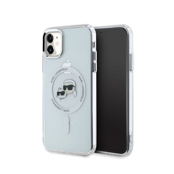 Coque för iPhone 11 Tryckt IML K och CH Kompatibel med MagSafe Karl Lagerfeld Transparent