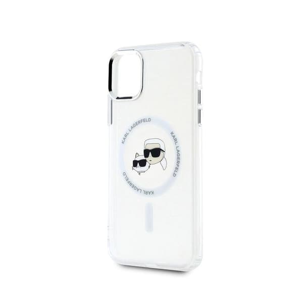 Coque för iPhone 11 Tryckt IML K och CH Kompatibel med MagSafe Karl Lagerfeld Transparent