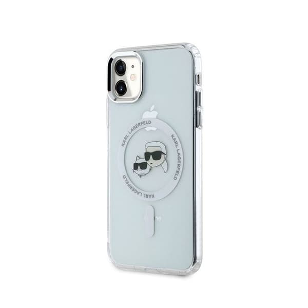 Coque för iPhone 11 Tryckt IML K och CH Kompatibel med MagSafe Karl Lagerfeld Transparent