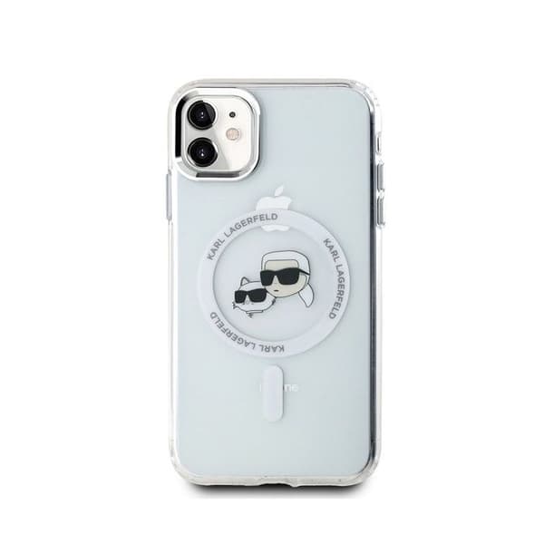 Coque för iPhone 11 Tryckt IML K och CH Kompatibel med MagSafe Karl Lagerfeld Transparent