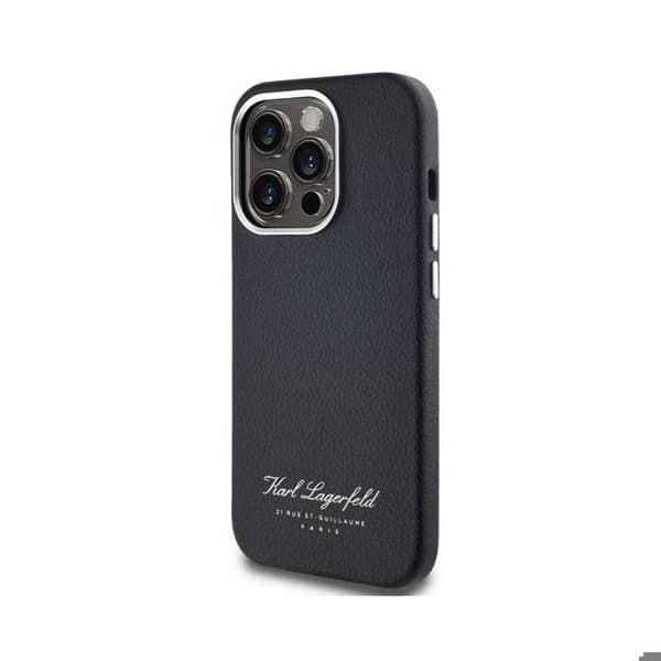 Coque för iPhone 14 Pro Hotel RSG Texturerad Grained Eleganta Karl Lagerfeld Svart
