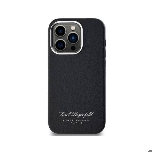 Coque för iPhone 14 Pro Hotel RSG Texturerad Grained Eleganta Karl Lagerfeld Svart