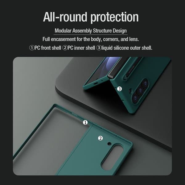 Siliconefodral för Galaxy Z Fold6 med plats för S Pen Nillkin Grön
