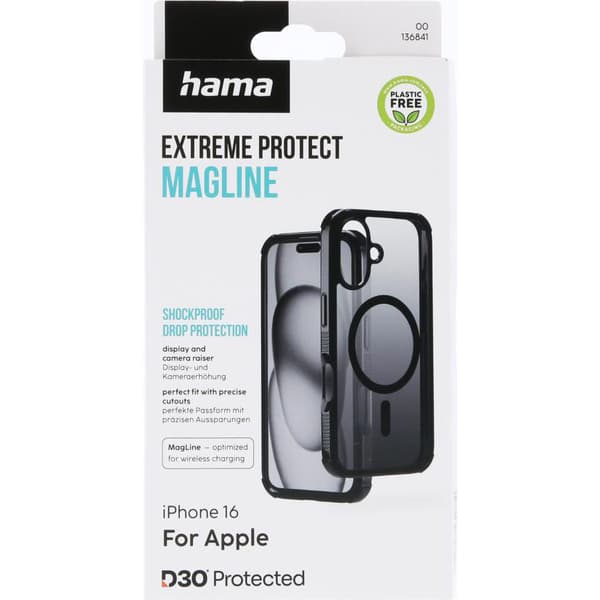 Hama iPhone 16 Kuori Extreme Protect MagLine Musta