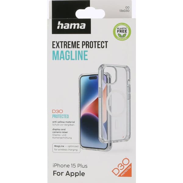 Hama iPhone 15 Plus Deksel Extreme Protect MagLine Transparent