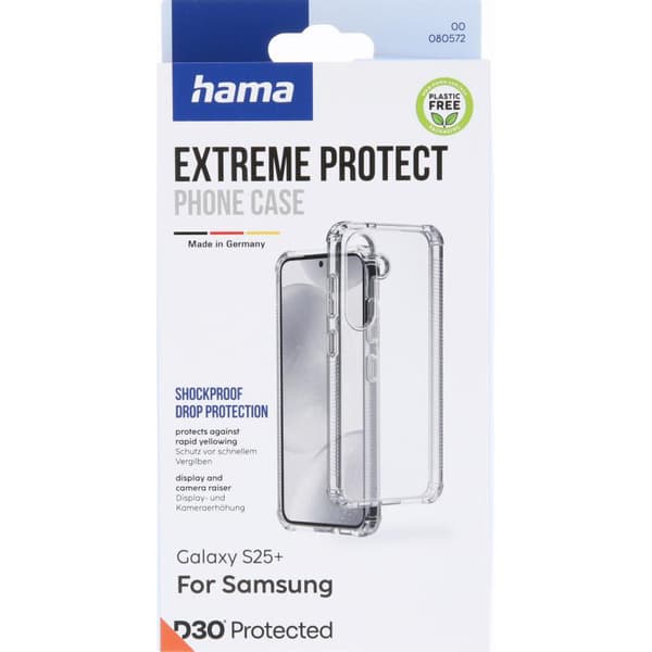 Hama Samsung Galaxy S25 Plus Kuori Extreme Protect Läpinäkyvä