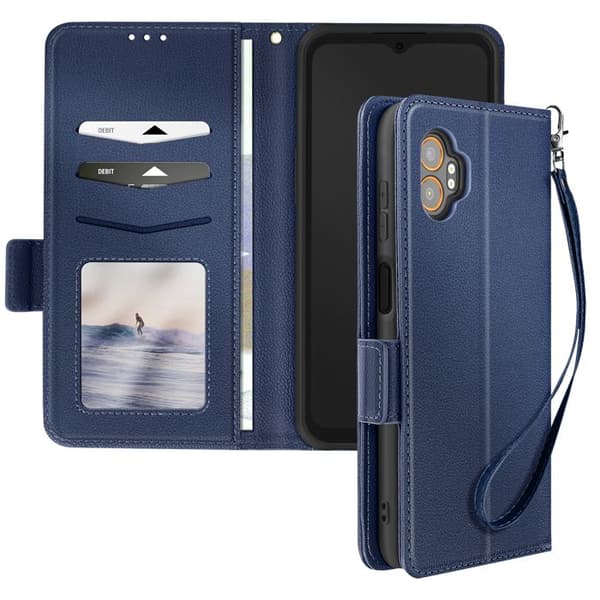 Etui Clapet för Galaxy XCover 7 Pro med Rem Stöd Plånbok Blå