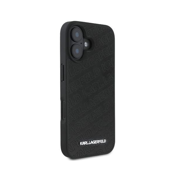 PU-vadderad ficka för iPhone 16 med lyxig design från Karl Lagerfeld Svart
