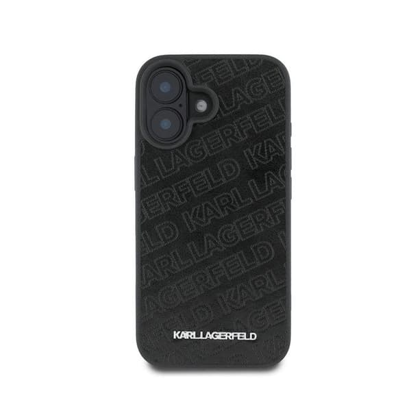 PU-vadderad ficka för iPhone 16 med lyxig design från Karl Lagerfeld Svart