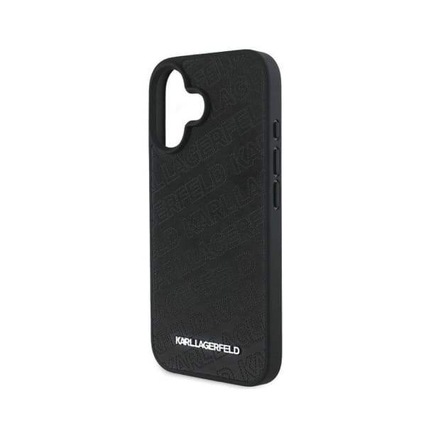 PU-vadderad ficka för iPhone 16 med lyxig design från Karl Lagerfeld Svart