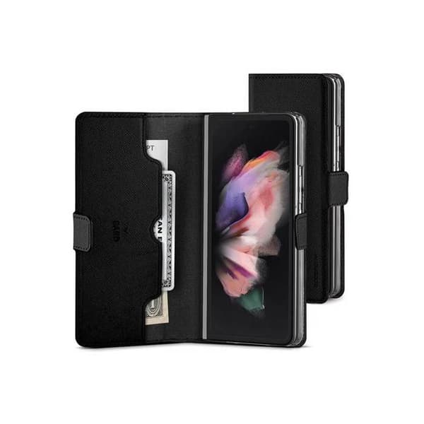 Folio Magnetisk Fodral för Galaxy Z Fold 6 med Sedelfack Mercury Svart