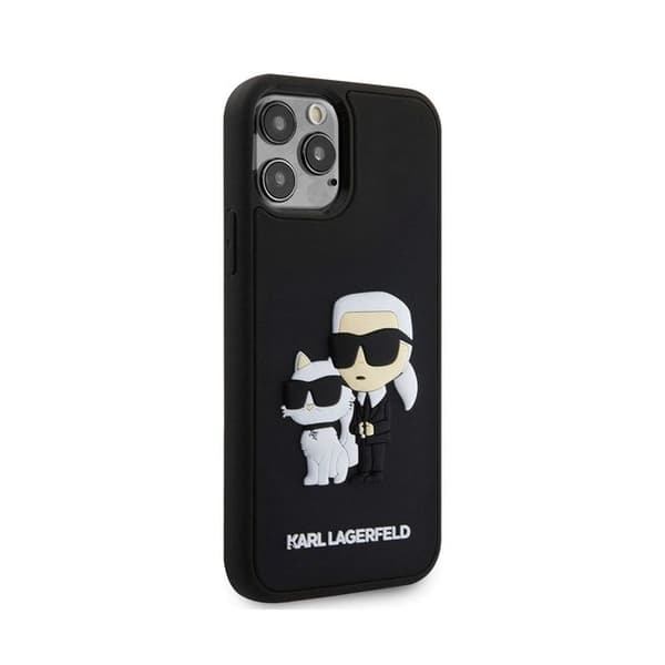Coque 3D Karl och Choupette för iPhone 12/12 Pro Elegant skydd Karl Lagerfeld Svart