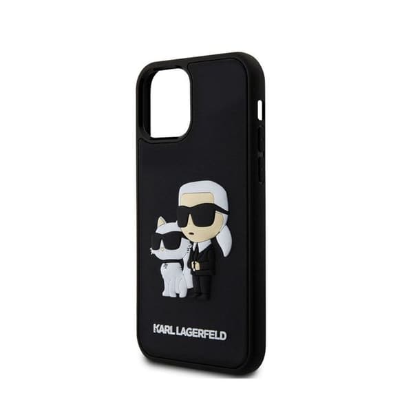 Coque 3D Karl och Choupette för iPhone 12/12 Pro Elegant skydd Karl Lagerfeld Svart