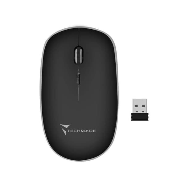 Techmade trådlös mus Svart