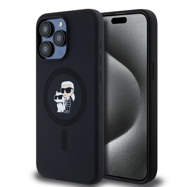 Skal till iPhone 15 Pro Max - Karl Lagerfeld Silikonring MagSafe (KLHMP15XSCMKCRHK) - Karl&amp;Choupette