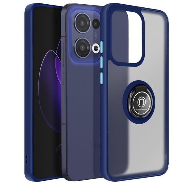 Coque för Oppo Reno 13 Magnetisk Ring Genomskinlig Blå Natt