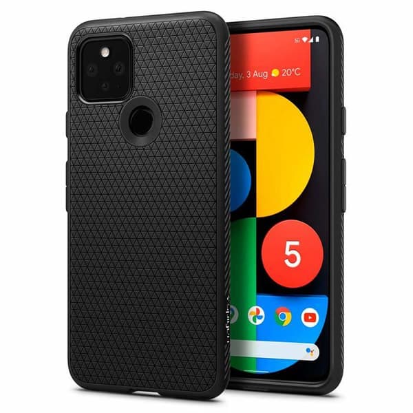 Telefonfodral - Spigen-telefonbumper - ACS01896 - Liquid Air-fodral kompatibelt med Pixel 5 - Svart