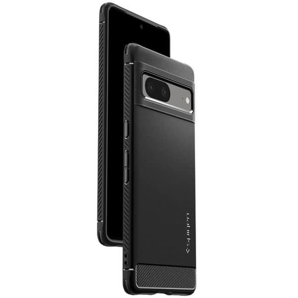 Fodral - SPIGEN - Robust rustning - Google Pixel 7 - Svart - Silikon - Optimalt skydd