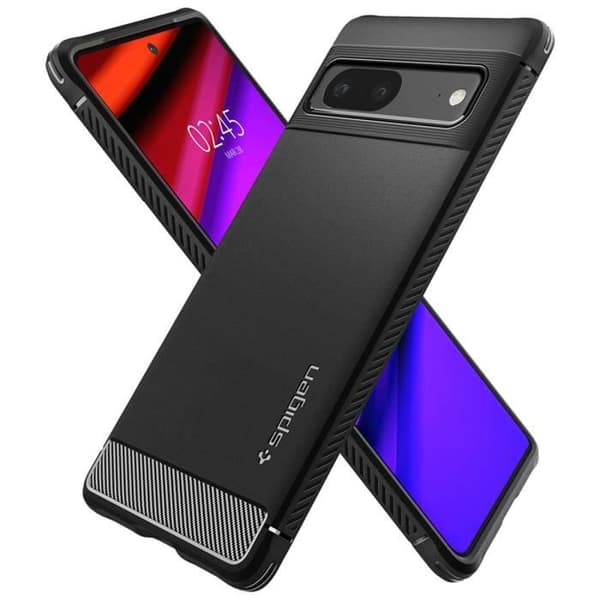 Fodral - SPIGEN - Robust rustning - Google Pixel 7 - Svart - Silikon - Optimalt skydd