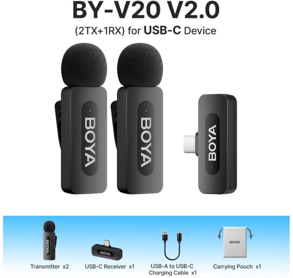 Boya trådløs mikrofon BY-V20 USB-C V2.0