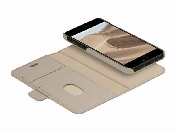 Dbramante 1928 New York 2-i-1 plånboksfodral för iPhone 7/8/SE 2020/SE 2022 beige/sanddyne