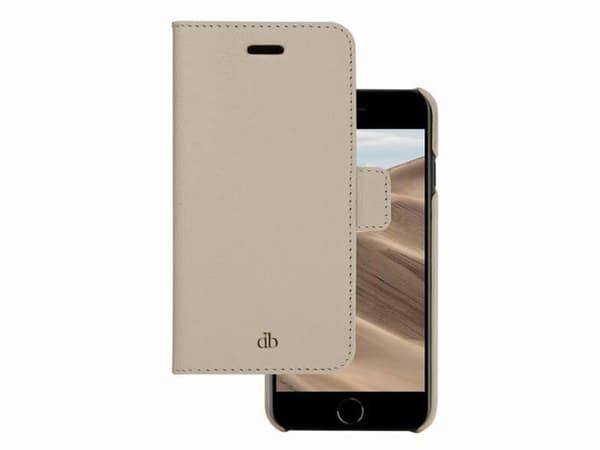 Dbramante 1928 New York 2-i-1 plånboksfodral för iPhone 7/8/SE 2020/SE 2022 beige/sanddyne