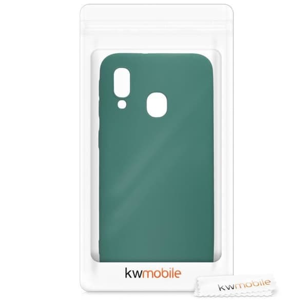 Telefonfodral - kwmobile - Samsung Galaxy A40 - TPU - Mjuk - Mörkgrön