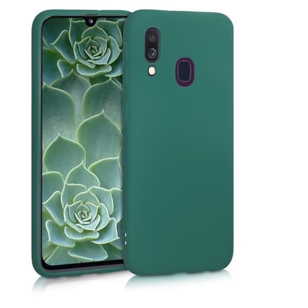 Telefonfodral - kwmobile - Samsung Galaxy A40 - TPU - Mjuk - Mörkgrön
