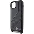 Miniatyrbild 3 av 6: iPhone 15 Plus Fodral - BMW Läder M Edition Kolfiber Stripe &amp; Rem (BMHCP15M23PSCCK) - Svart
