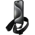 Miniatyrbild 4 av 6: iPhone 15 Plus Fodral - BMW Läder M Edition Kolfiber Stripe &amp; Rem (BMHCP15M23PSCCK) - Svart