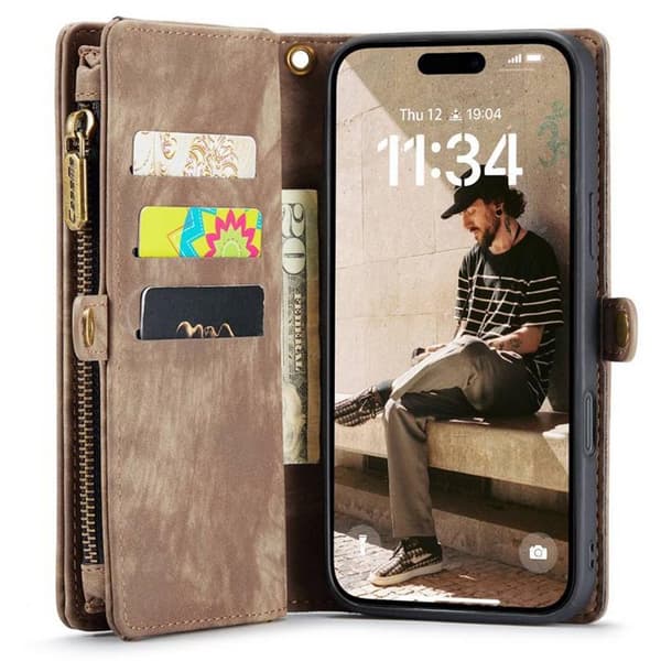 CaseMe mobilfodral 008 8-kort Apple iPhone 17 Pro - Brun