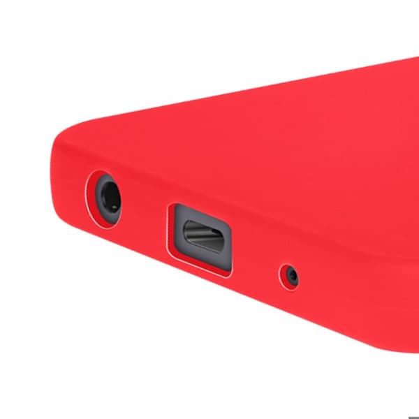 Skyddande silikonetui för Xiaomi Redmi A5 med slät yta och skydd för kamerablocket i röd färg