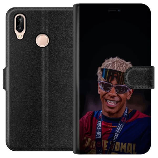 Huawei P20 lite Tegnebogsetui Lamine Yamal mobiltaske i elegant sportsdesign