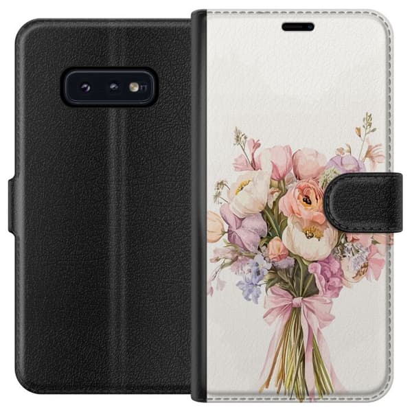 Samsung Galaxy S10e Plånboksfodral Mobilskal med färgglad blombukett i romantisk stil