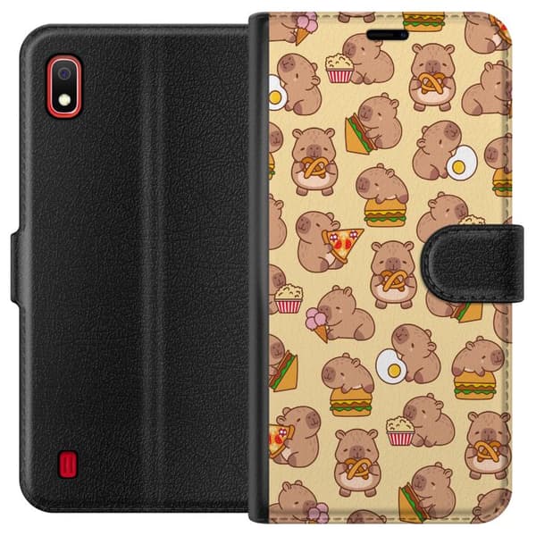 Samsung Galaxy A10 Plånboksfodral Kawaii capybara mobilskal med flera söta figurer