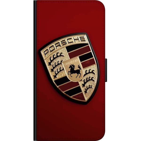 OnePlus 7 Pro Tegnebogsetui Mobil etui med stilfuld Porce-logo i sort og hvid