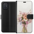 Miniatyrbillede 1 af 3: Samsung Galaxy A71 Tegnebogsetui Mobilcover med farverig blomsterbuket i romantisk stil