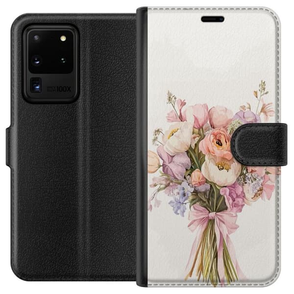 Samsung Galaxy S20 Ultra Lommeboketui Mobildeksel med fargerikt blomsterbukett i romantisk stil