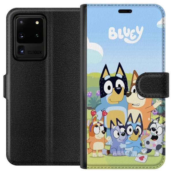 Samsung Galaxy S20 Ultra Lommeboketui Bluey mobildeksel med hele familien i fargerikt design