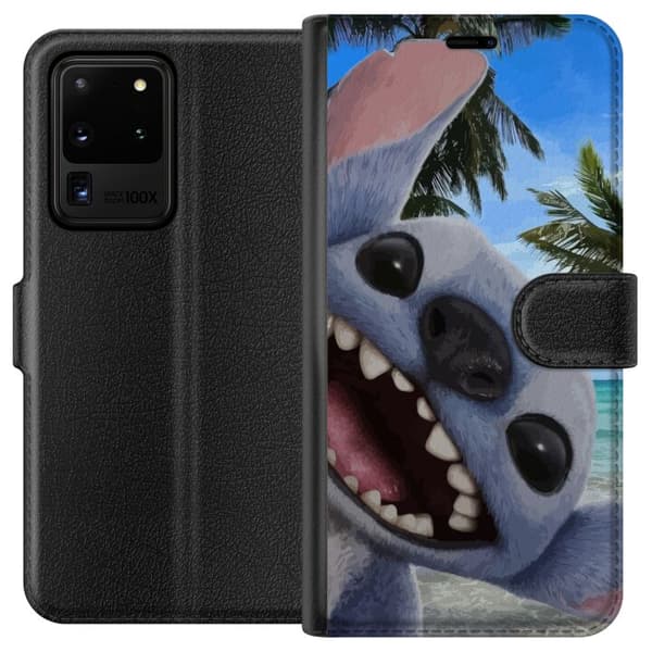 Samsung Galaxy S20 Ultra Lommeboketui Stitch mobildeksel med palmer i søtt vennskapsdesign.