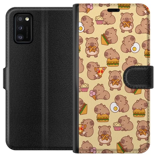 Samsung Galaxy A41 Plånboksfodral Kawaii capybara mobilskal med flera söta figurer