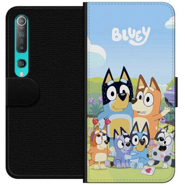 Xiaomi Mi 10 5G Lompakkokotelo Bluey puhelinkotelo koko perheen kanssa värikkäässä suunnittelussa