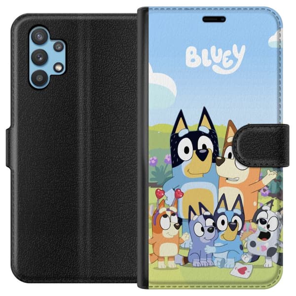 Samsung Galaxy A32 5G Plånboksfodral Bluey mobilskal med hela familjen i färgglad design