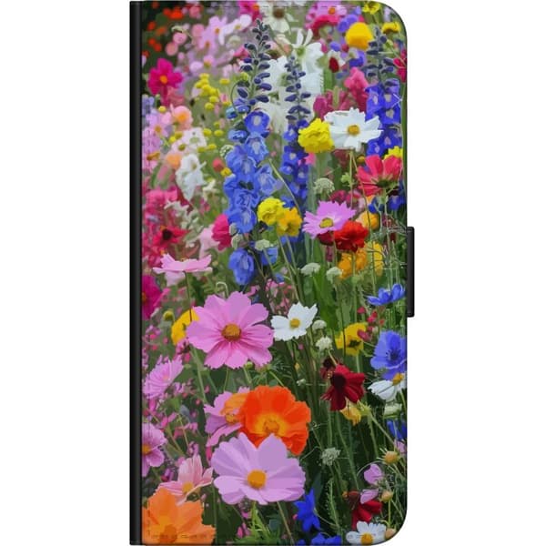 Sony Xperia 10 Tegnebogsetui Blomstret mobilcover med sommerlig eng og naturmotiv