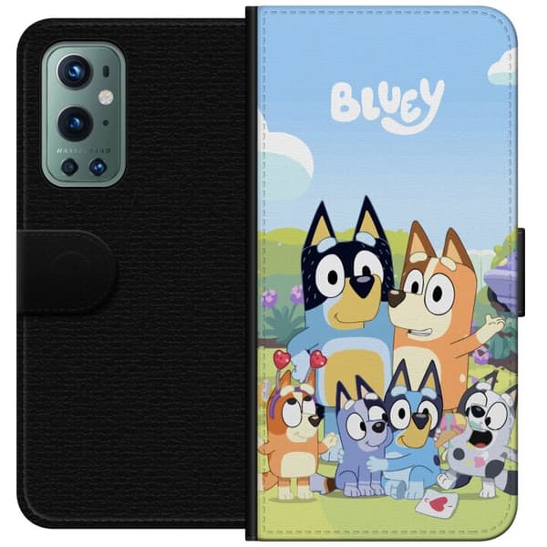 OnePlus 9 Pro Lompakkokotelo Bluey puhelinkotelo koko perheen kanssa värikkäässä suunnittelussa