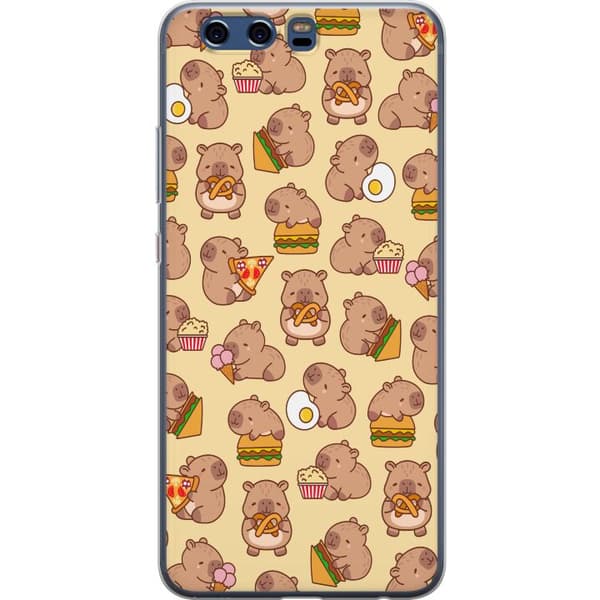 Huawei P10 Gennemsigtig cover Kawaii capybara mobilcover med flere søde figurer