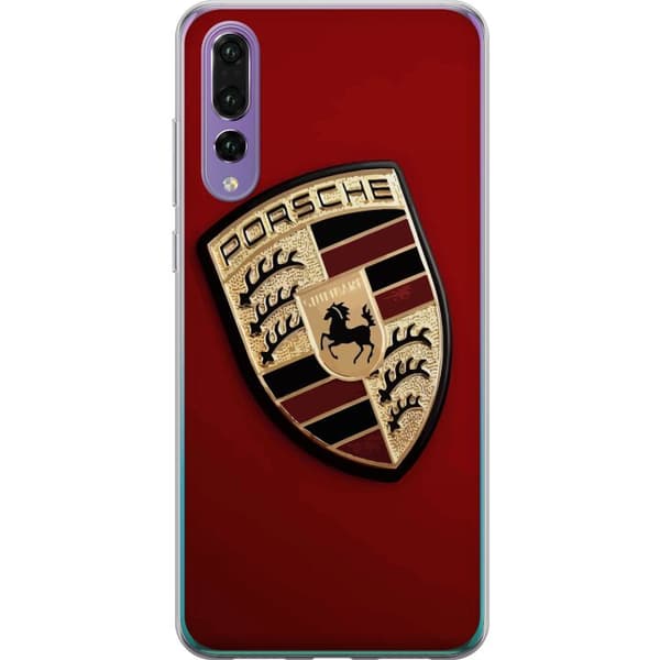 Huawei P20 Pro Gennemsigtig cover Mobil etui med stilfuld Porce-logo i sort og hvid